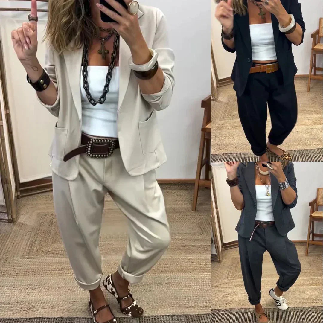 Rosina - Blødt sæt med blazer og bukser