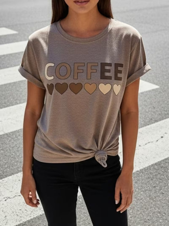 Sarai - grafisk T-shirt med kaffehjerte