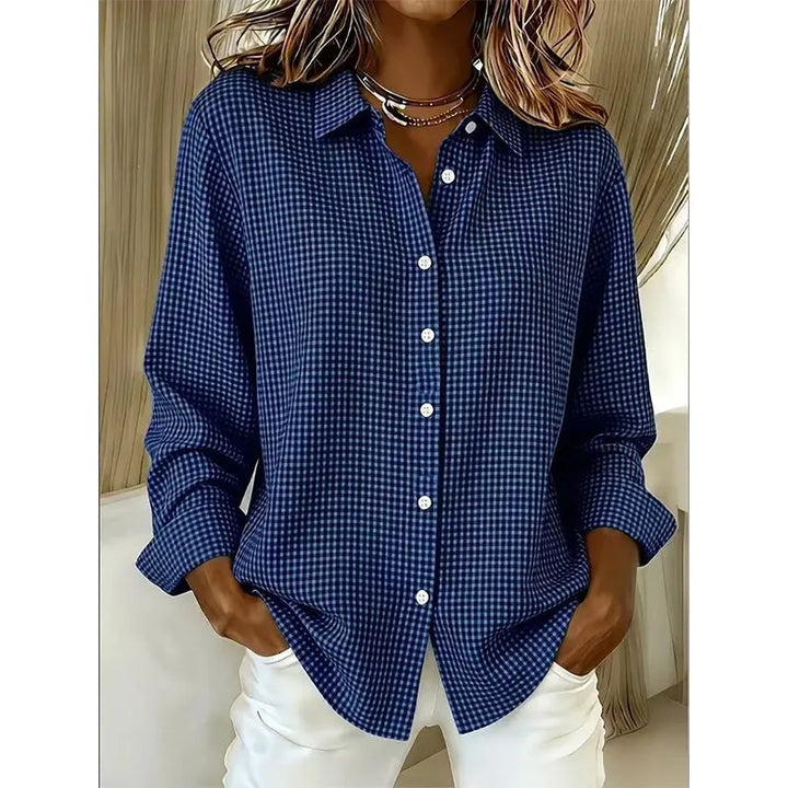 Illyssia - Klassisk gingham-ternet skjortebluse