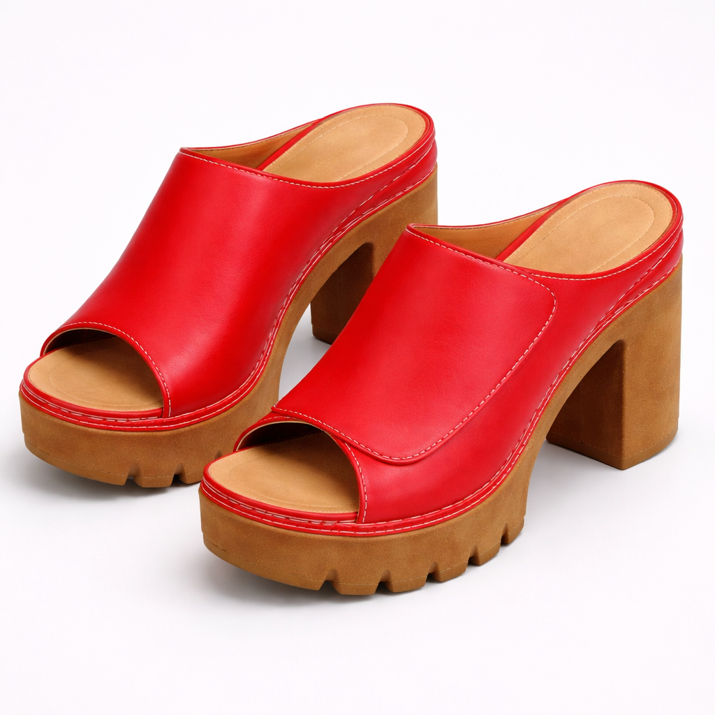 Melisande - polerede plateaupumps