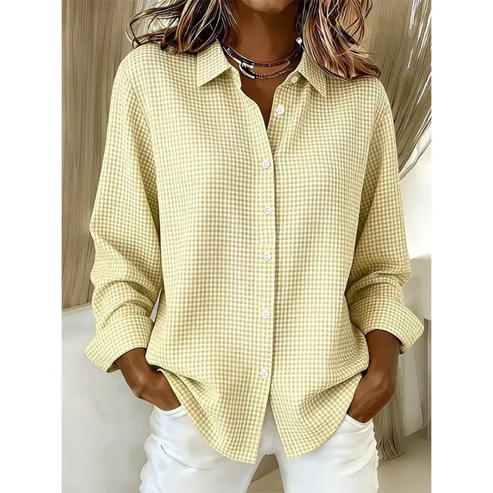 Illyssia - Klassisk gingham-ternet skjortebluse