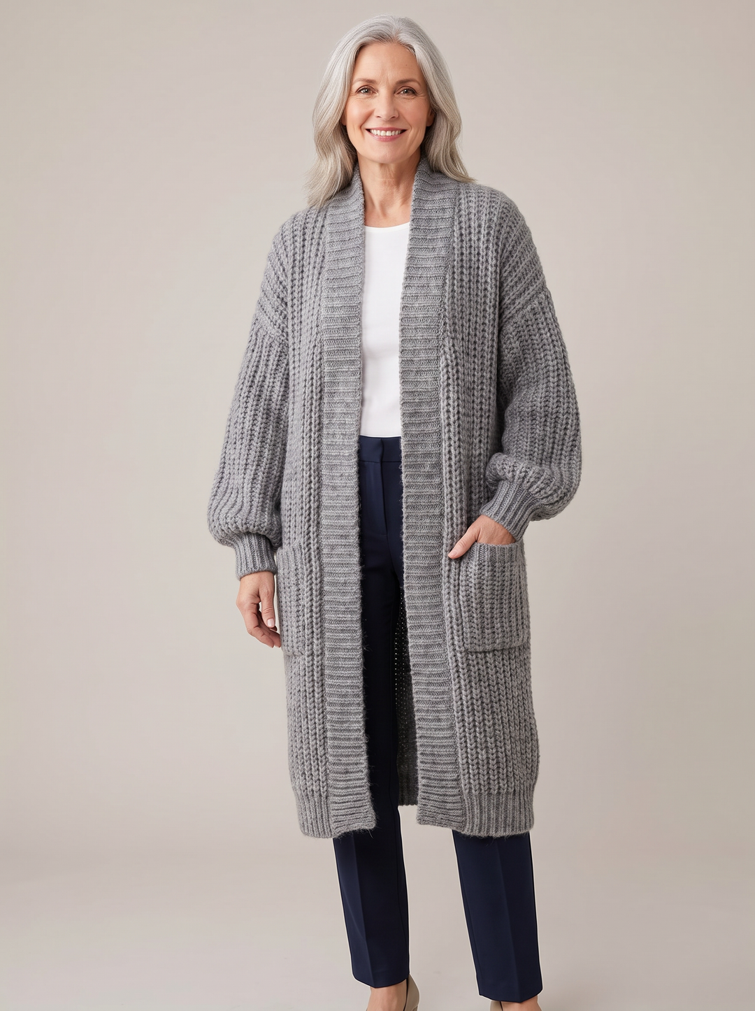 Rosalienne - ultrablød lang cardigan