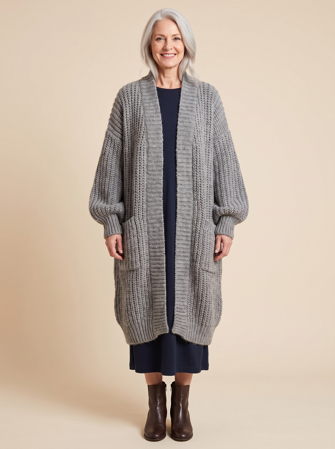 Rosalienne - ultrablød lang cardigan