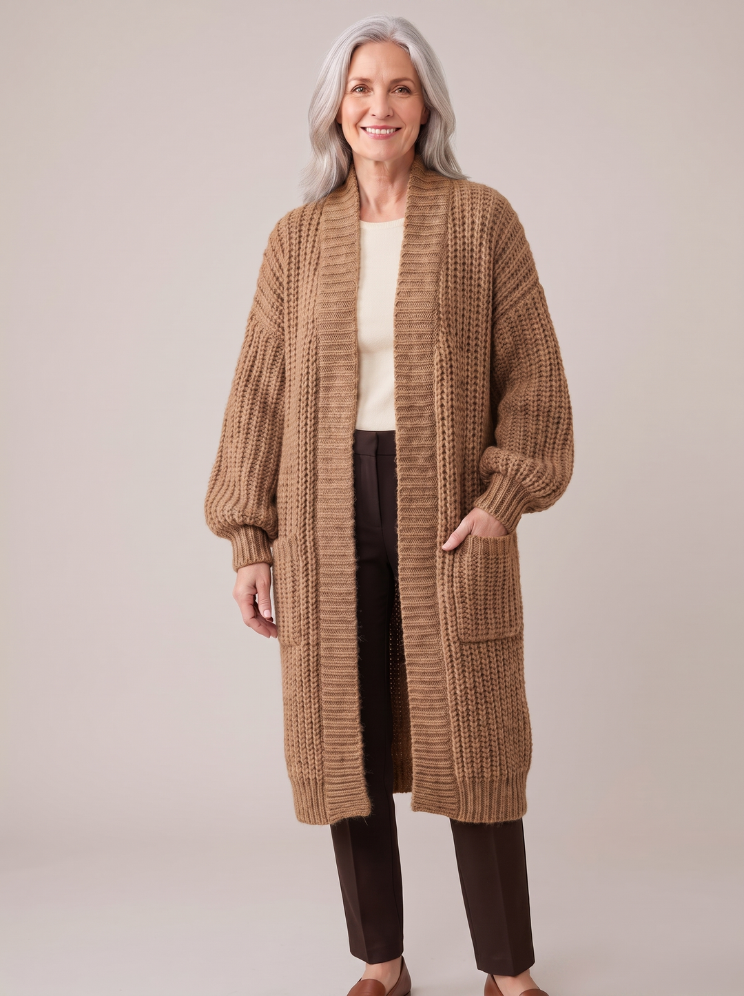 Rosalienne - ultrablød lang cardigan