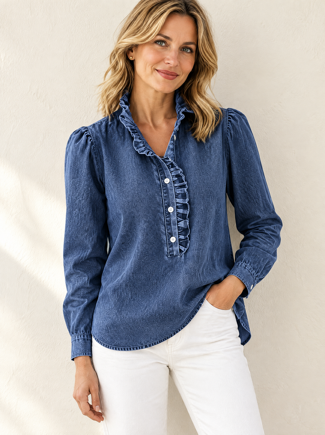 Brinna - Bluse med bløde rynker