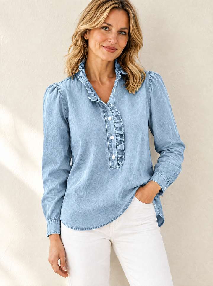 Brinna - Bluse med bløde rynker