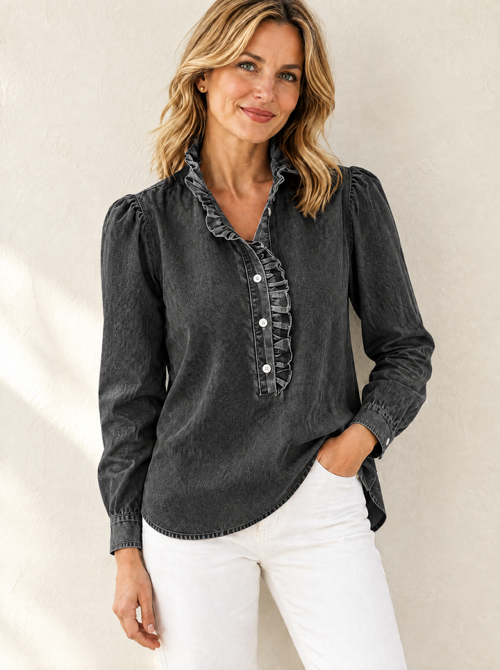 Brinna - Bluse med bløde rynker