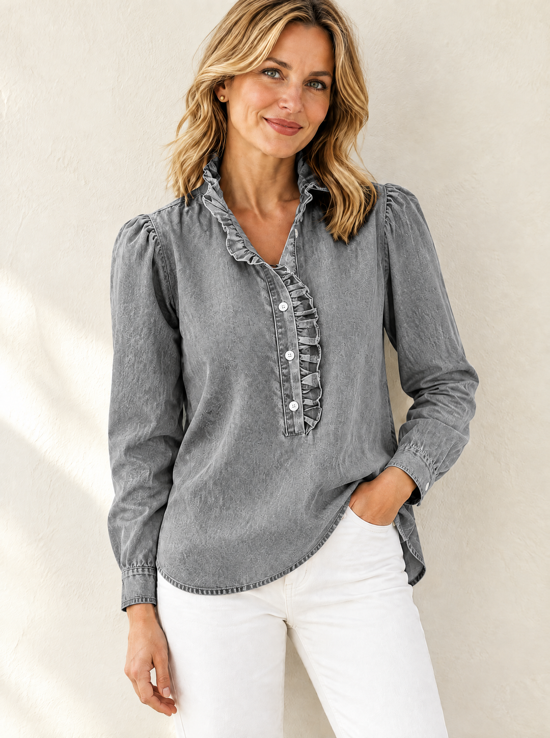 Brinna - Bluse med bløde rynker