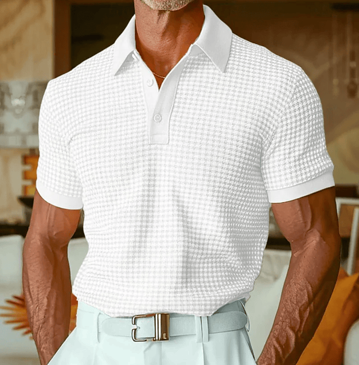Beren - Struktureret ternet poloshirt