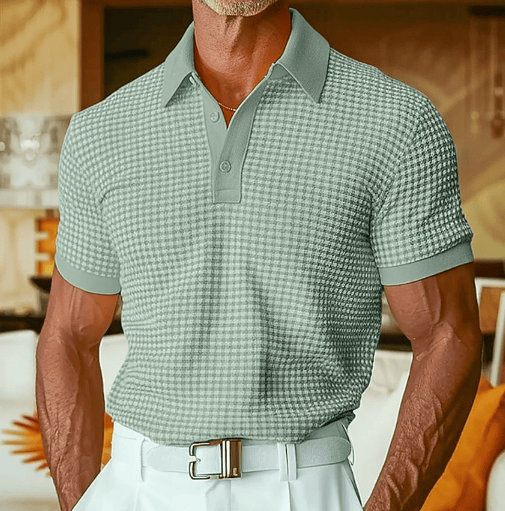 Beren - Struktureret ternet poloshirt