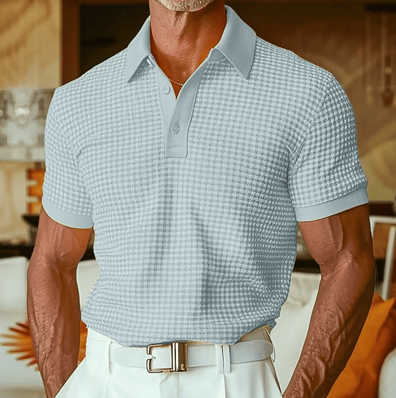 Beren - Struktureret ternet poloshirt
