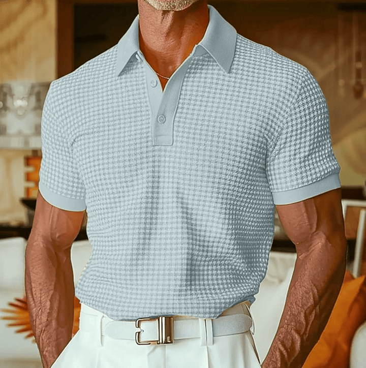 Beren - Struktureret ternet poloshirt