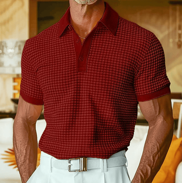 Beren - Struktureret ternet poloshirt