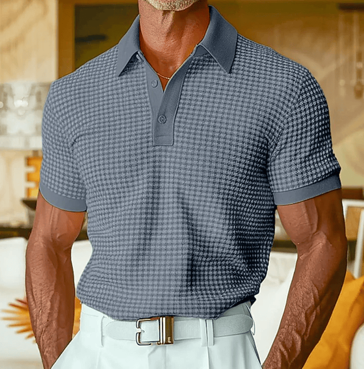 Beren - Struktureret ternet poloshirt