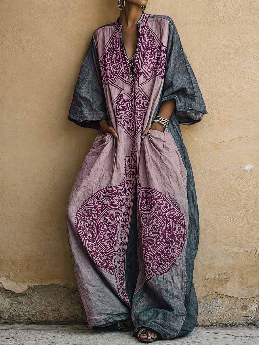 Melantha - Blød buksedragt med vintageprint