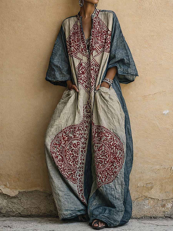 Melantha - Blød buksedragt med vintageprint