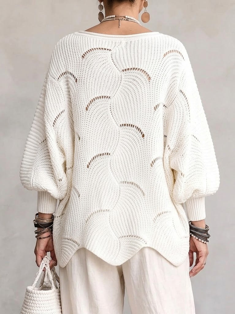Coravina - Struktureret åbenstrikket pullover