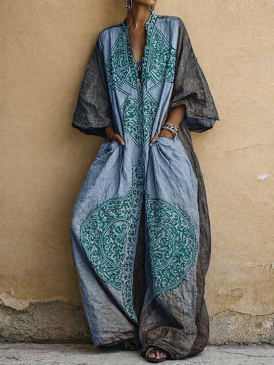 Melantha - Blød buksedragt med vintageprint
