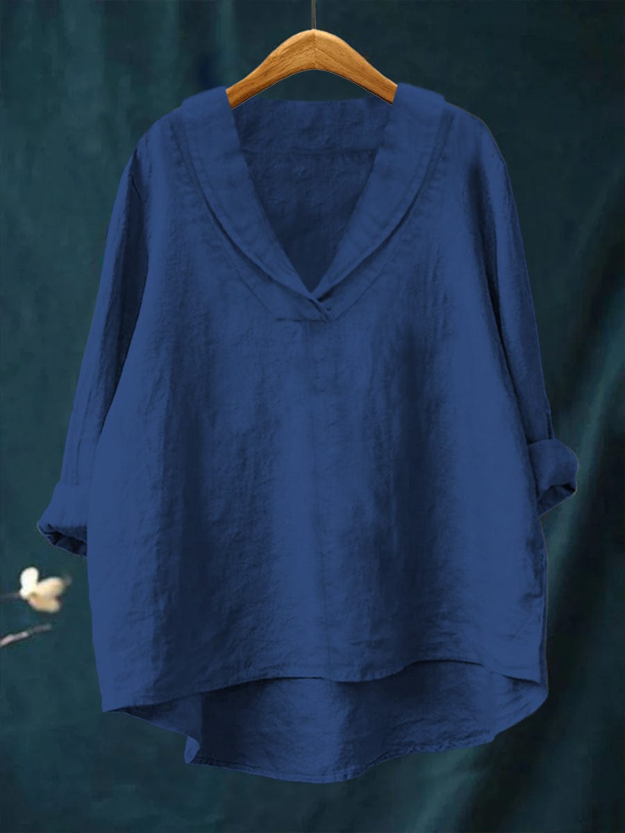 Bellissea - Elegant draperet bluse med V-udskæring