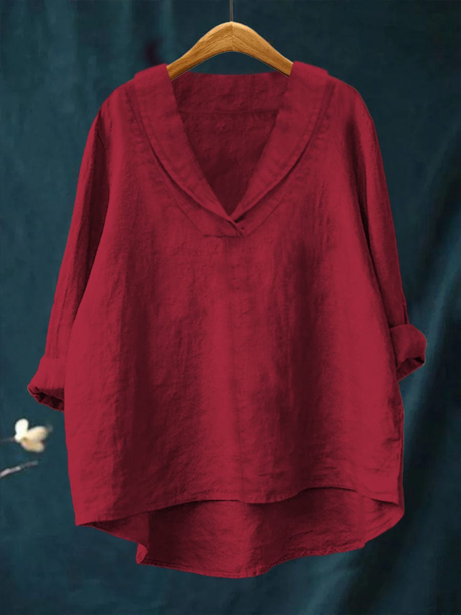 Bellissea - Elegant draperet bluse med V-udskæring