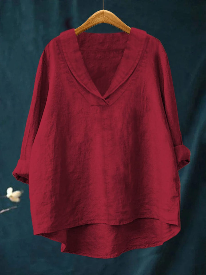 Bellissea - Elegant draperet bluse med V-udskæring