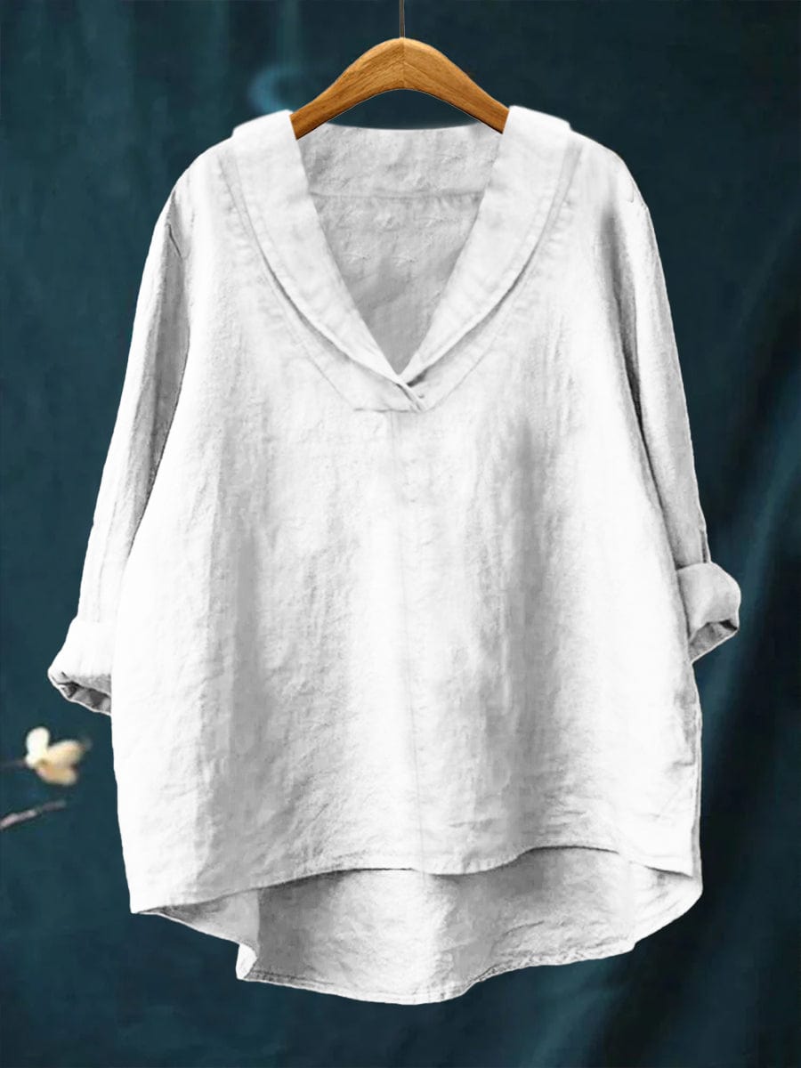 Bellissea - Elegant draperet bluse med V-udskæring