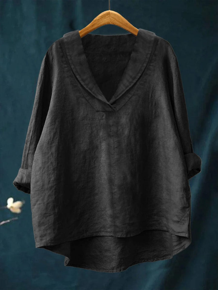 Bellissea - Elegant draperet bluse med V-udskæring