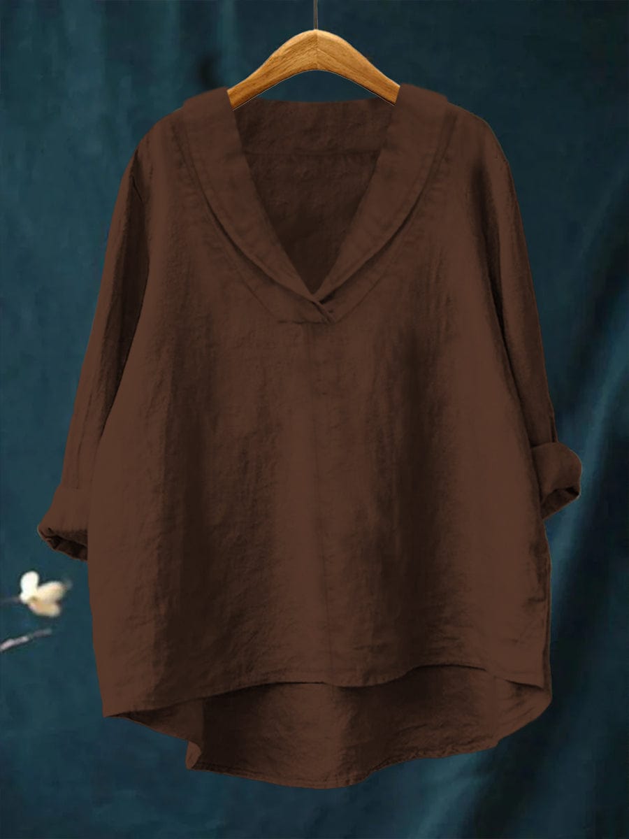 Bellissea - Elegant draperet bluse med V-udskæring