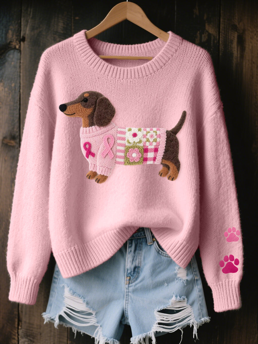 Caravine - Patchwork-strikket hundesweater
