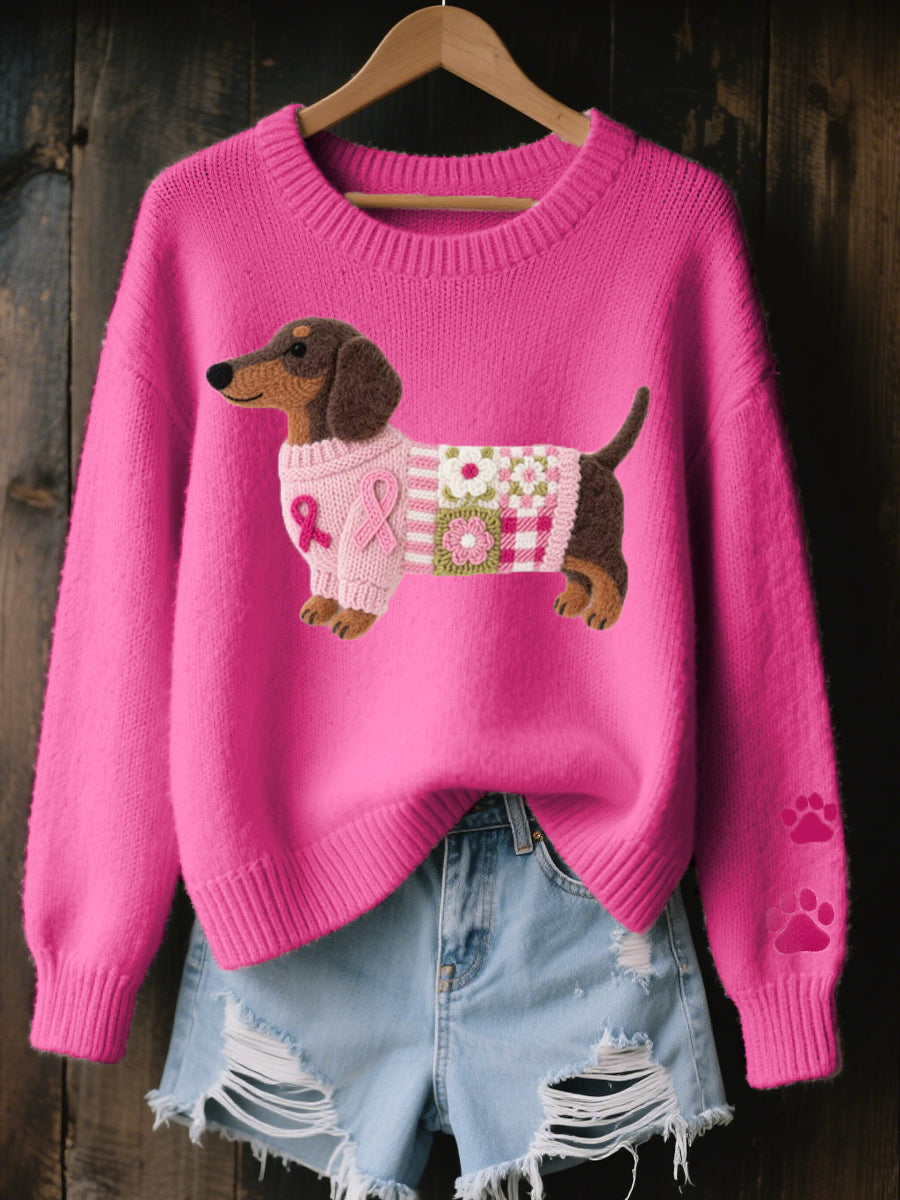 Caravine - Patchwork-strikket hundesweater