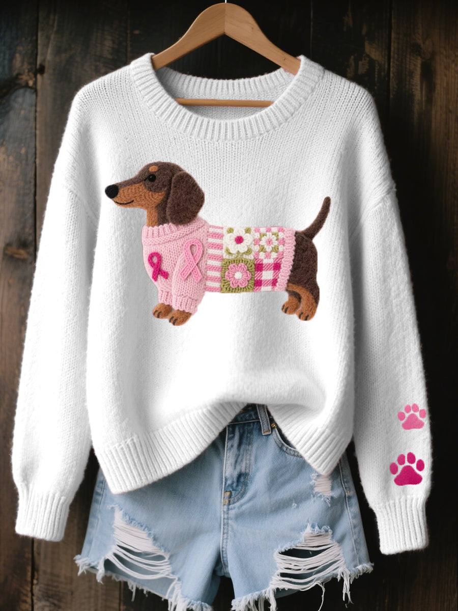Caravine - Patchwork-strikket hundesweater