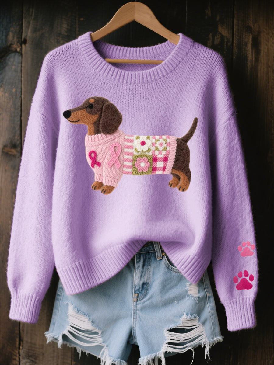 Caravine - Patchwork-strikket hundesweater
