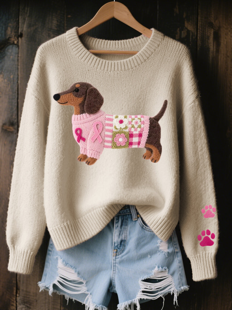 Caravine - Patchwork-strikket hundesweater