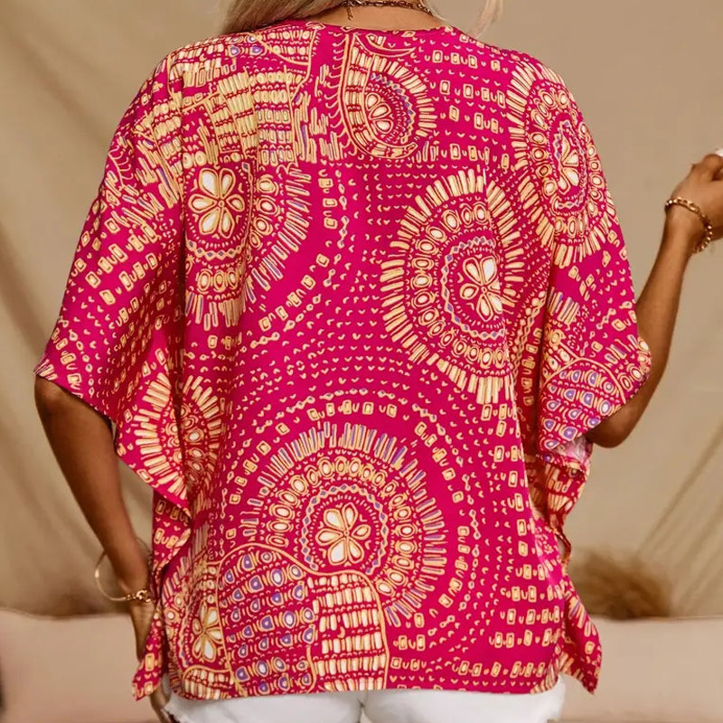 Noellise - Kunstnerisk bluse med flagermusærmer