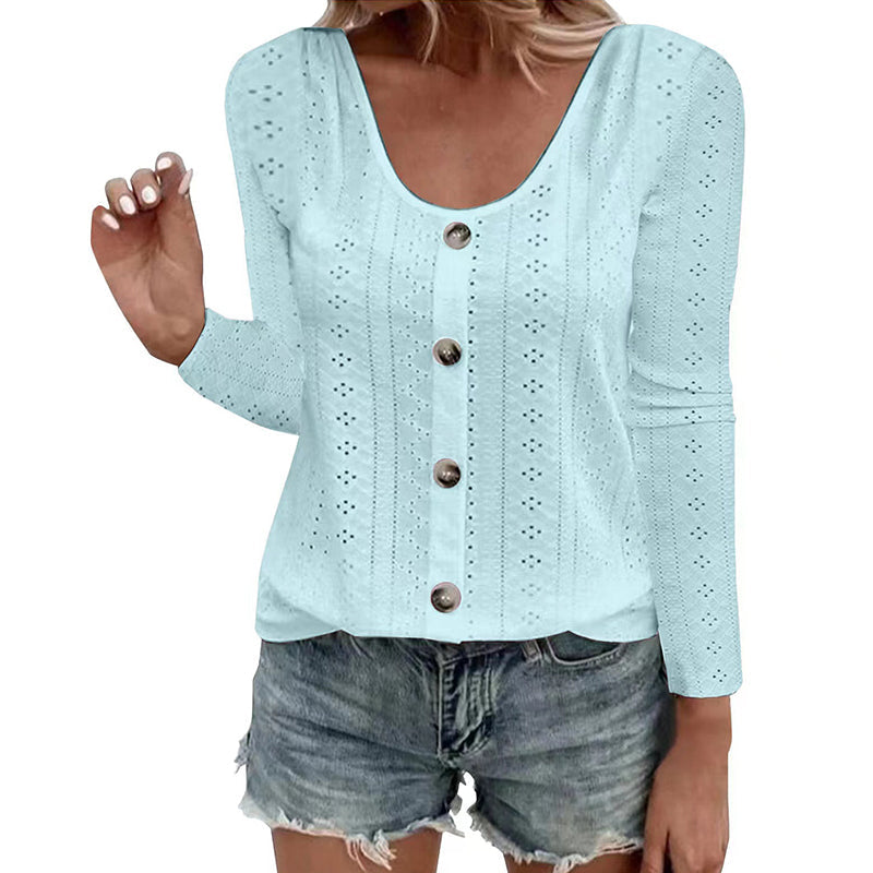 Aelwen - Rundhalset bluse med blød finish