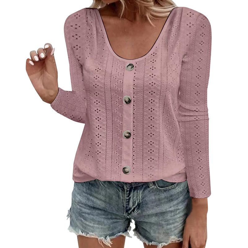 Aelwen - Rundhalset bluse med blød finish