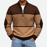 Ifan - Geometrisk half-zip striktrøje