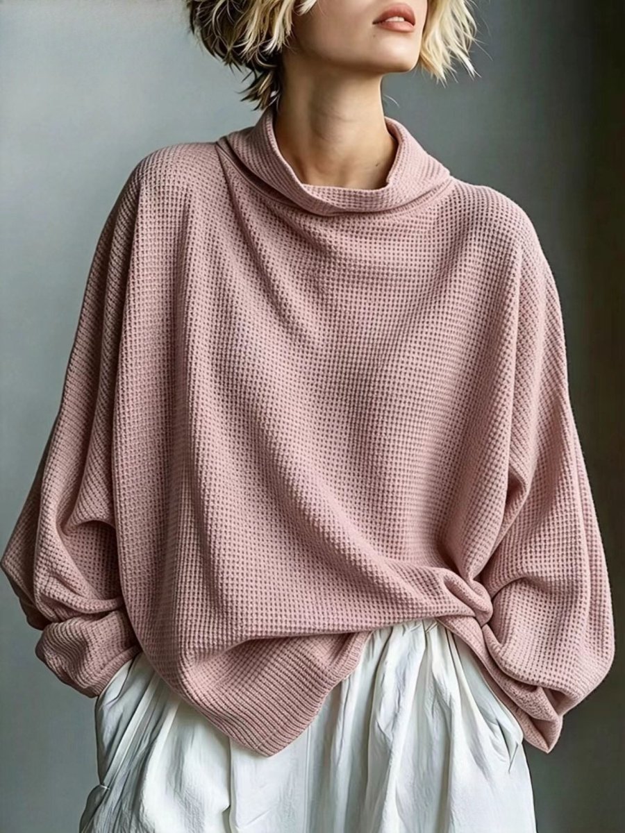 Aella - Tekstureret oversize højhalset top