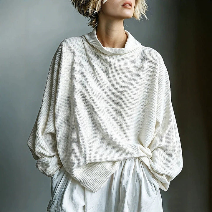 Aella - Tekstureret oversize højhalset top