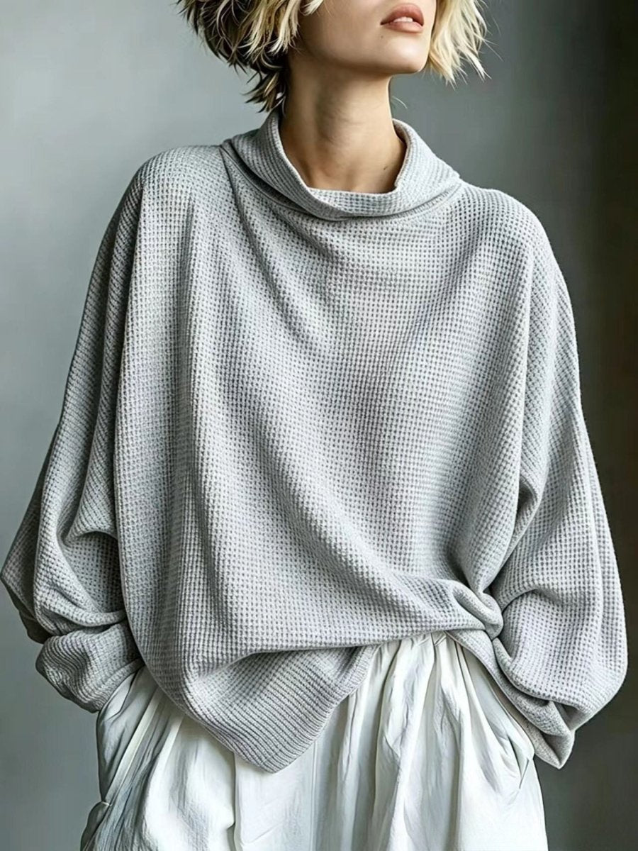 Aella - Tekstureret oversize højhalset top