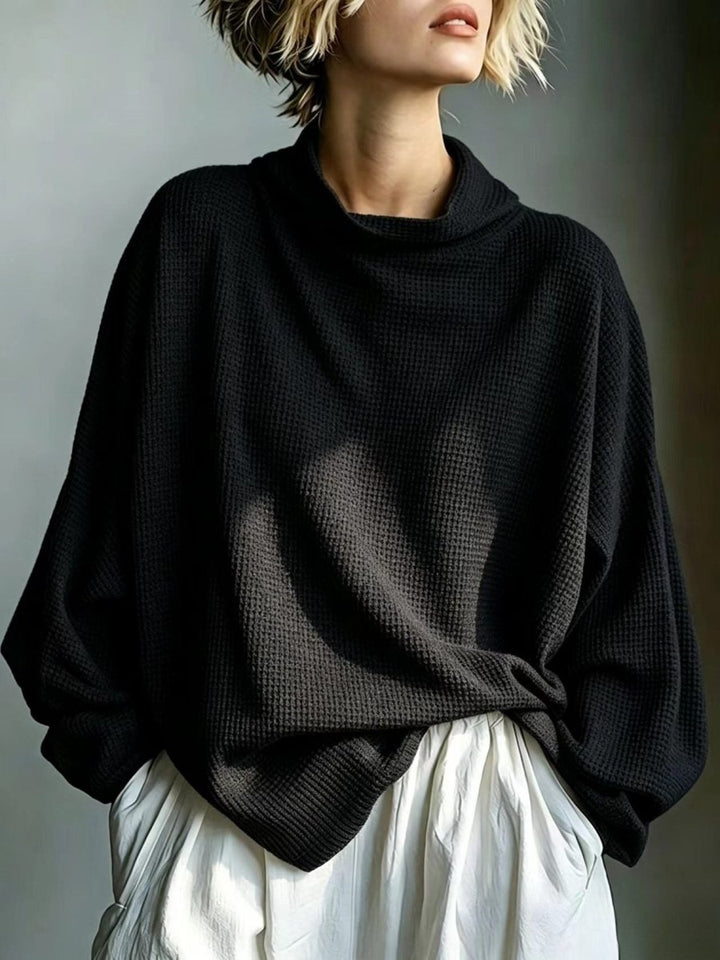 Aella - Tekstureret oversize højhalset top