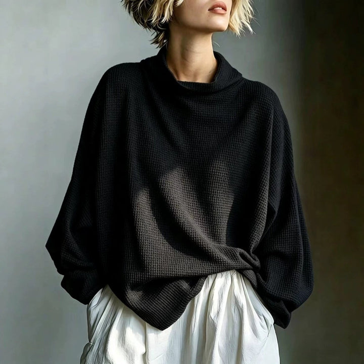 Aella - Tekstureret oversize højhalset top