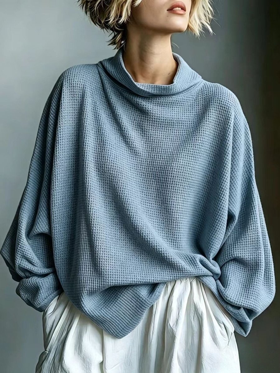 Aella - Tekstureret oversize højhalset top